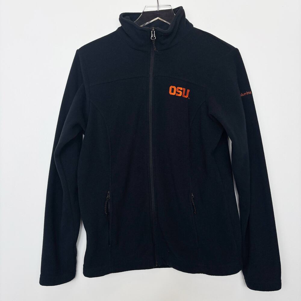 Columbia Women's OSU Oregon State University Beavers Black Fleece Jacket L